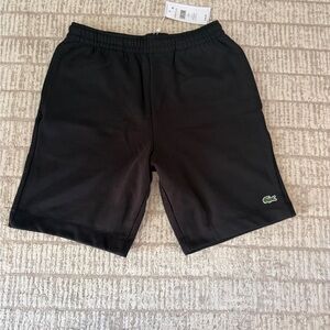 BNWT Lacoste Men's Black Sweat Shorts with patch alligator Logo
